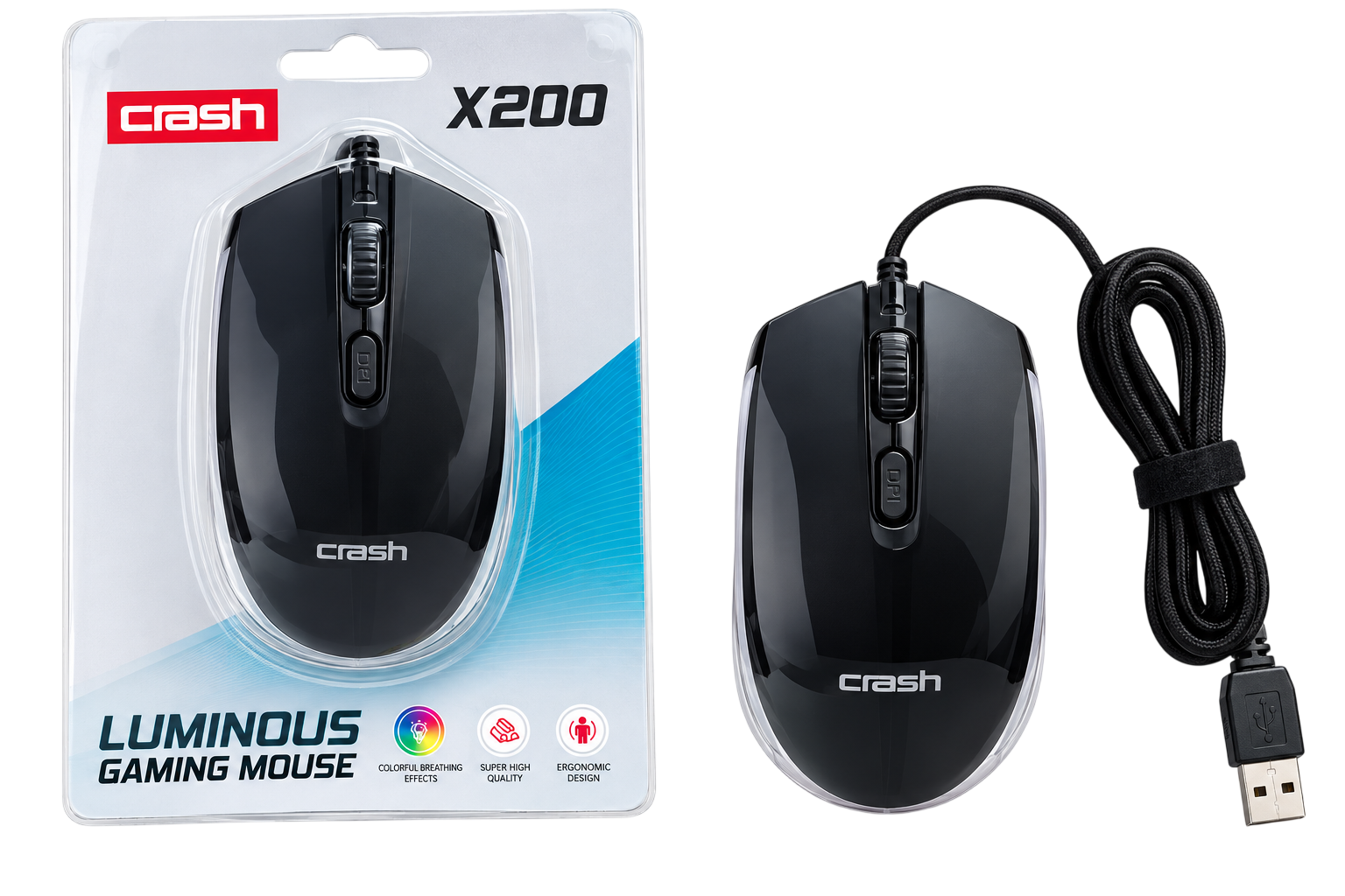MOUSE GAMMING CRASH USB X200