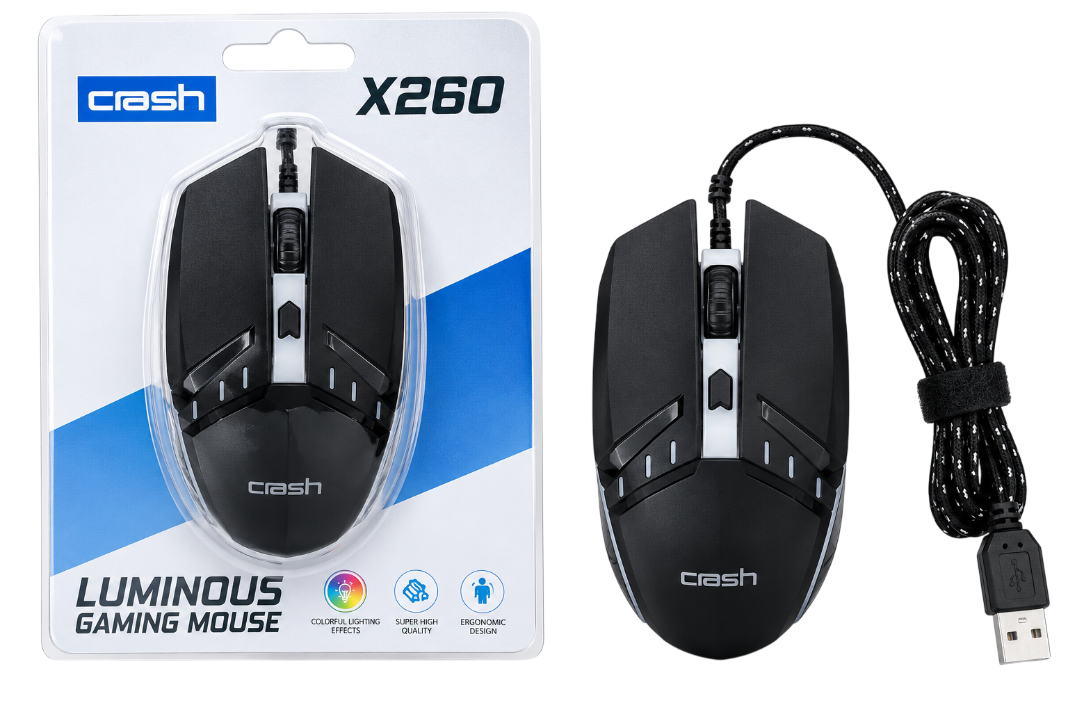 MOUSE GAMMING CRASH USB X260
