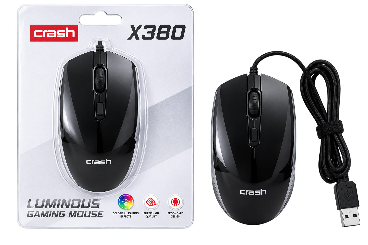MOUSE GAMMING CRASH USB X380