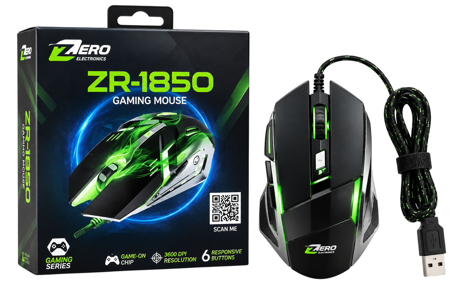 MOUSE GAMMING USB ZERO ZR-1850